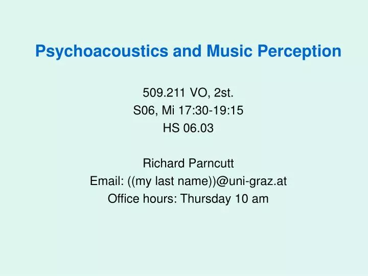 psychoacoustics and music perception