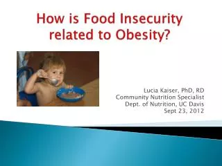 How is Food Insecurity related to Obesity?