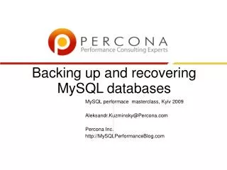 Backing up and recovering MySQL databases