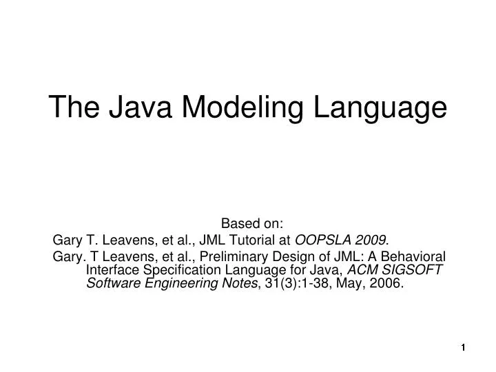 the java modeling language