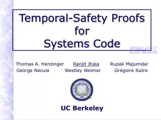Temporal-Safety Proofs for Systems Code
