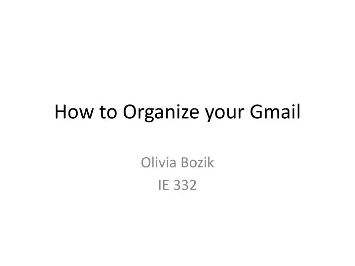 how to organize your gmail