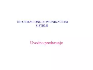 uvodno predavanje