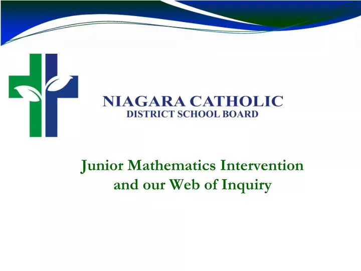 junior mathematics intervention and our web of inquiry