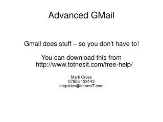 Advanced GMail