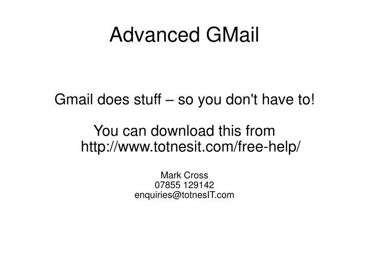 advanced gmail