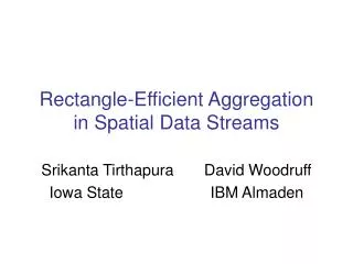 Rectangle-Efficient Aggregation in Spatial Data Streams