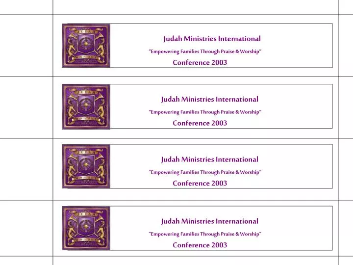 judah ministries international empowering families through praise worship conference 2003