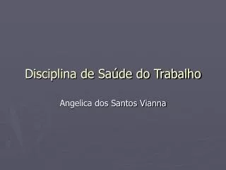 disciplina de sa de do trabalho