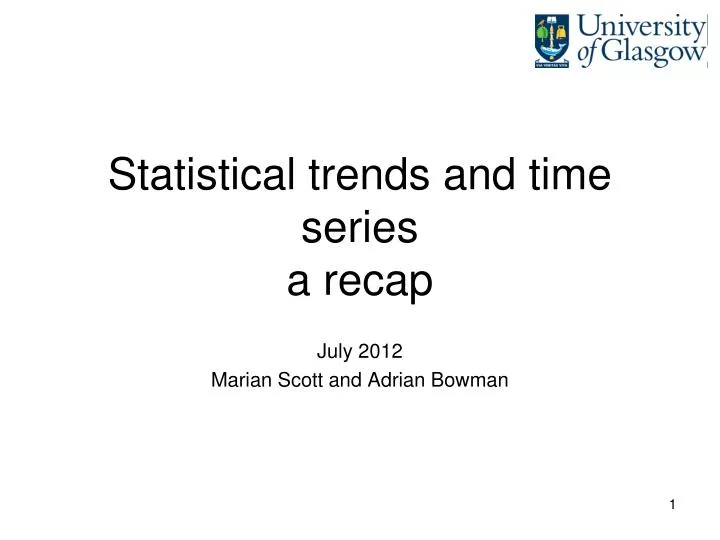 statistical trends and time series a recap