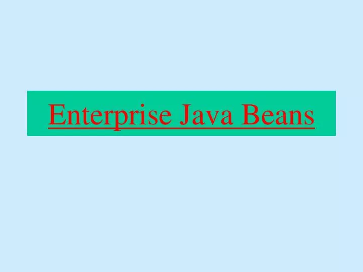 enterprise java beans