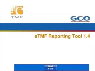 eTMF Reporting Tool 1.4