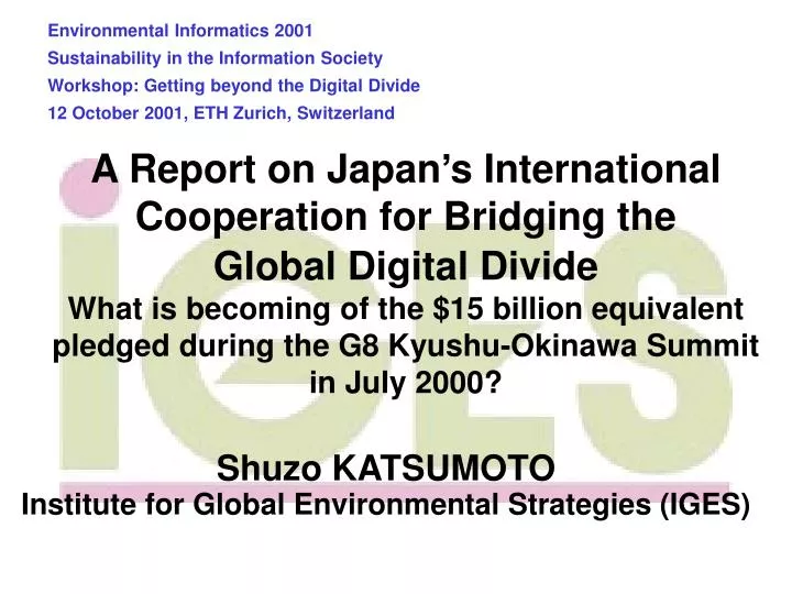 shuzo katsumoto institute for global environmental strategies iges
