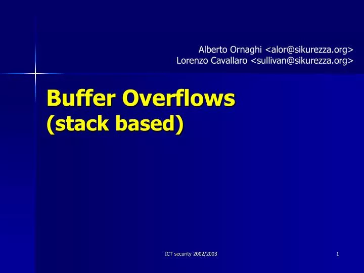 buffer overflows stack based