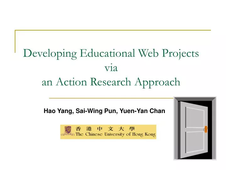 developing educational web projects via an action research approach