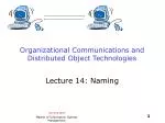 Organizational Communications and Distributed Object Technologies - slide 1