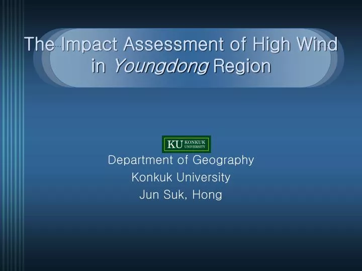 the impact assessment of high wind in youngdong region