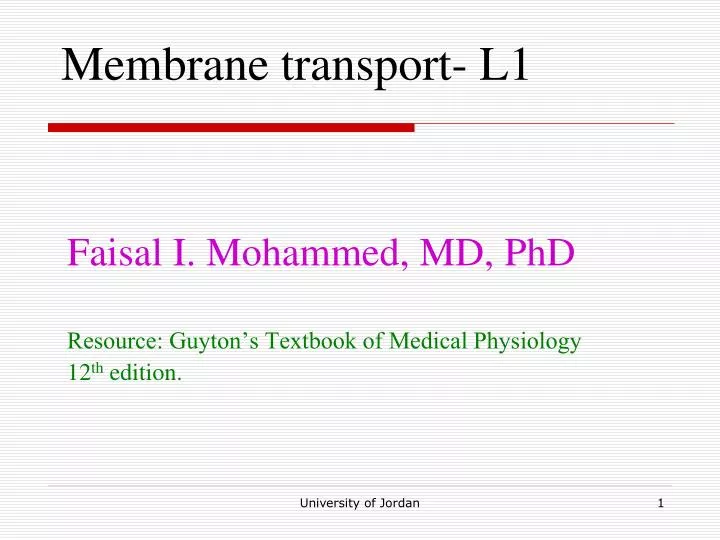 membrane transport l1