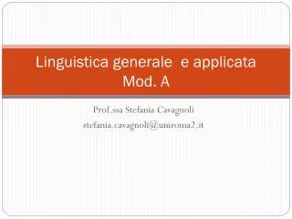 linguistica generale e applicata mod a