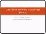 Linguistica generale e applicata Mod. A - slide 1