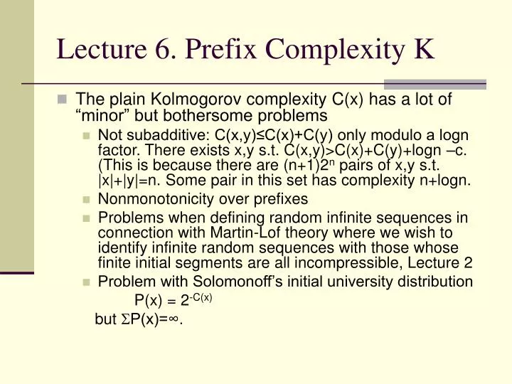lecture 6 prefix complexity k
