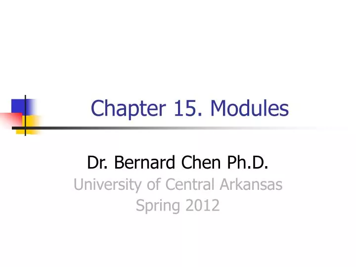 chapter 15 modules