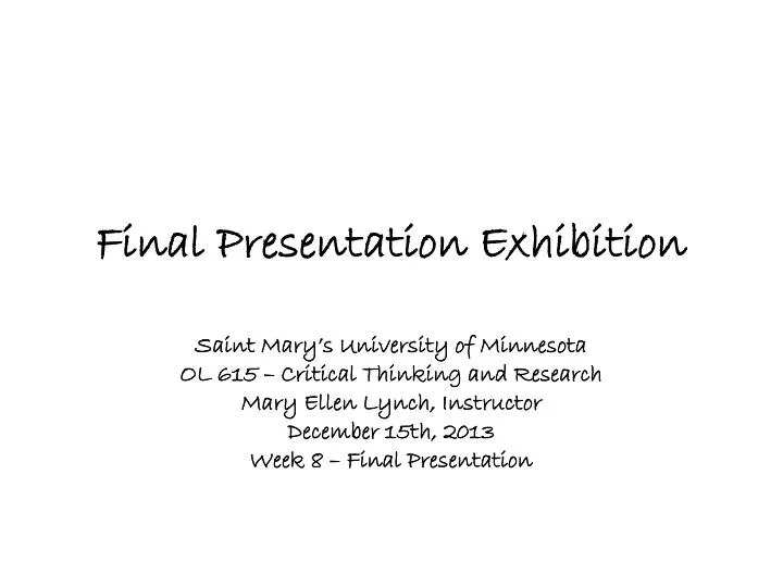 final presentation exhibition