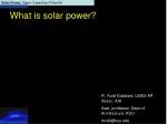 What is solar power? - slide 1