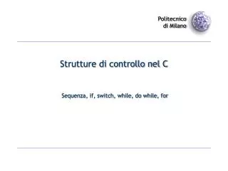 strutture di controllo nel c