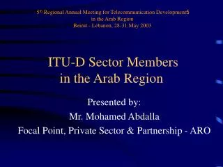 ITU-D Sector Members in the Arab Region