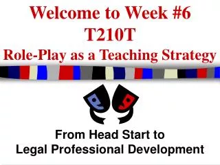 Welcome to Week #6 T210T Role-Play as a Teaching Strategy
