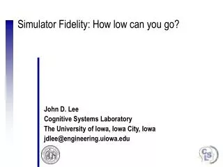 simulator fidelity how low can you go