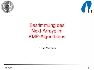 bestimmung des next arrays im kmp algorithmus
