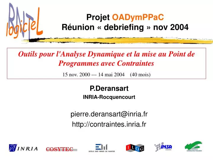 projet oadymppac r union debriefing nov 2004