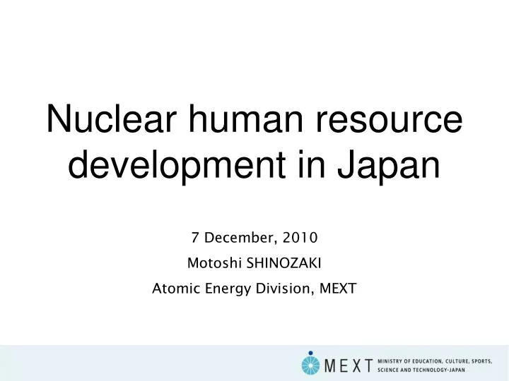 nuclear human resource development in japan