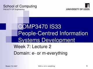 COMP3470 IS33 People-Centred Information Systems Development