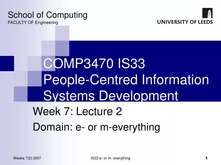 comp3470 is33 people centred information systems development