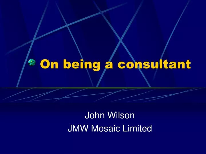 on being a consultant
