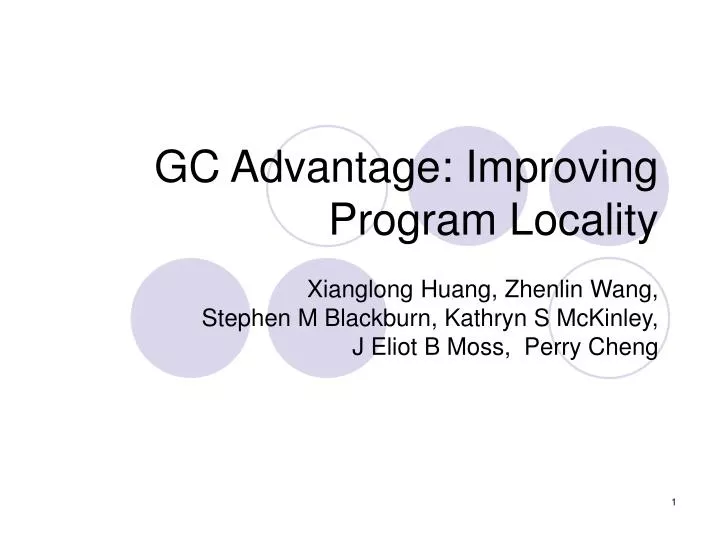 gc advantage improving program locality