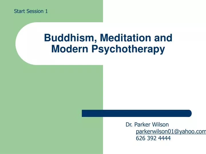 buddhism meditation and modern psychotherapy