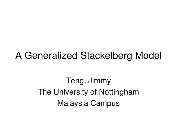 a generalized stackelberg model