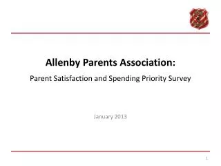Allenby Parents Association: Parent Satisfaction and Spending Priority Survey