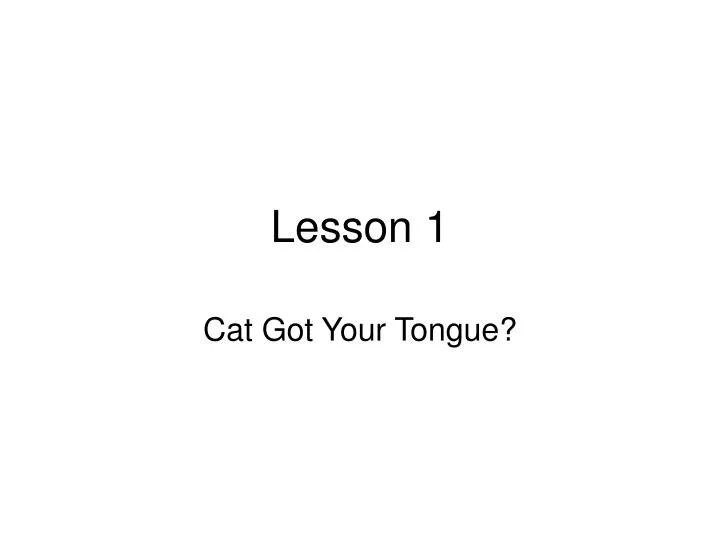 lesson 1