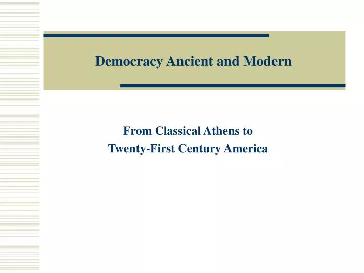 democracy ancient and modern