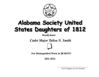 Alabama Society United States Daughters of 1812