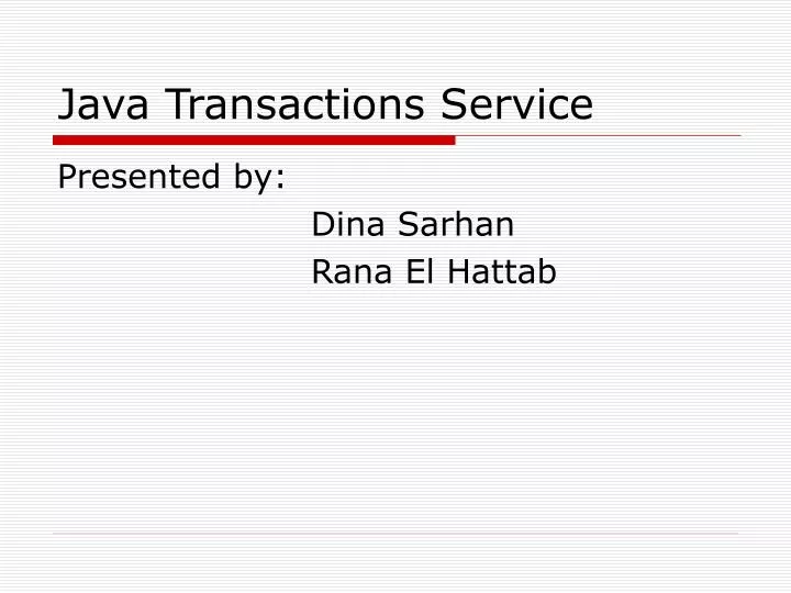 java transactions service