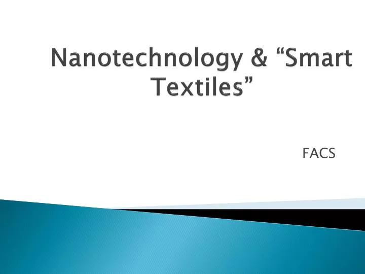 nanotechnology smart textiles