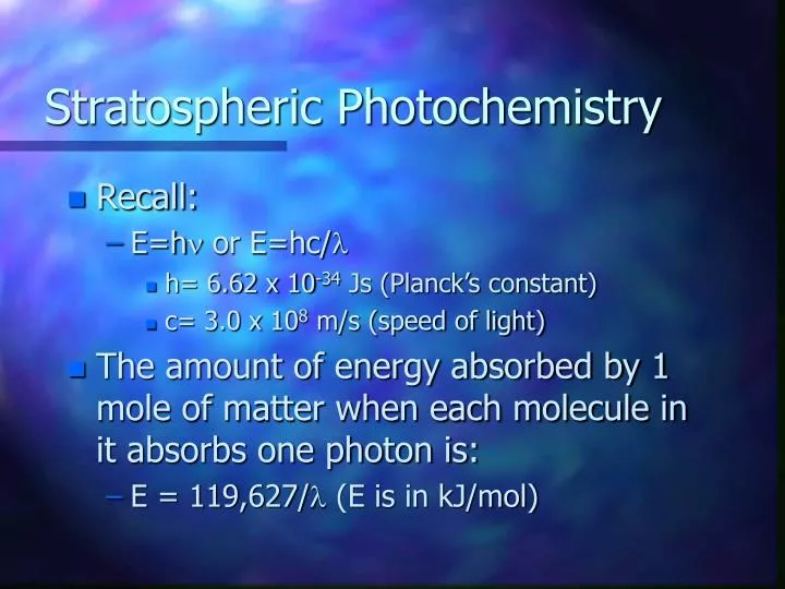 stratospheric photochemistry