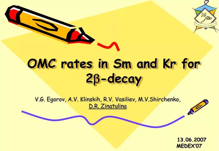 omc rates in sm and kr for 2 b decay