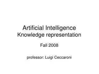 Artificial Intelligence Knowledge representation